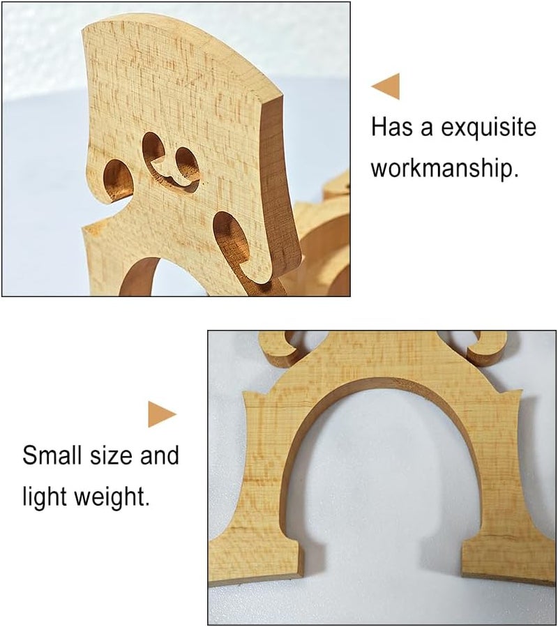 ModouString Cello bridge 4/4 Full Size Solid Maple wood Replacement Cello Parts Compatible with Cello Musical Instrument Accessory 5 pcs - Image 4